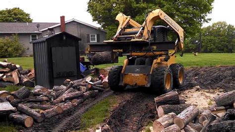 skid steer log splitter youtube|homemade skid steer log splitter.